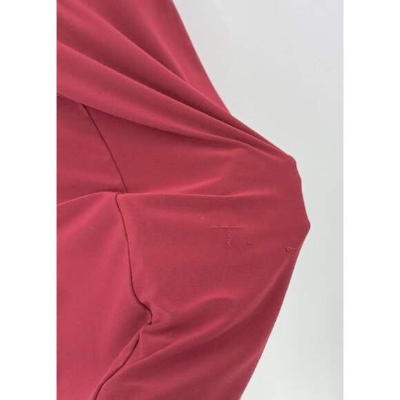 Lauren Ralph Lauren Essentials Dark Red Sleeveless Ruching Dress Sz 4 FLAW - Picture 9 of 13